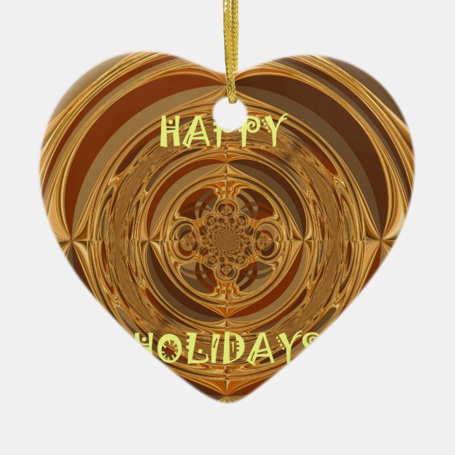 Happy Holidays Circle Art Print/Design Keramikornament (Vorne)