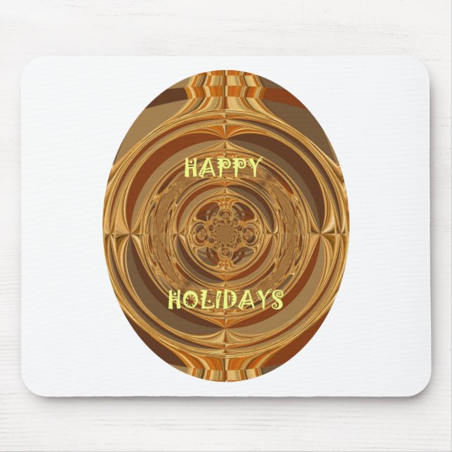 Happy Holidays Circle Art Print/Design Mousepad (Vorne)
