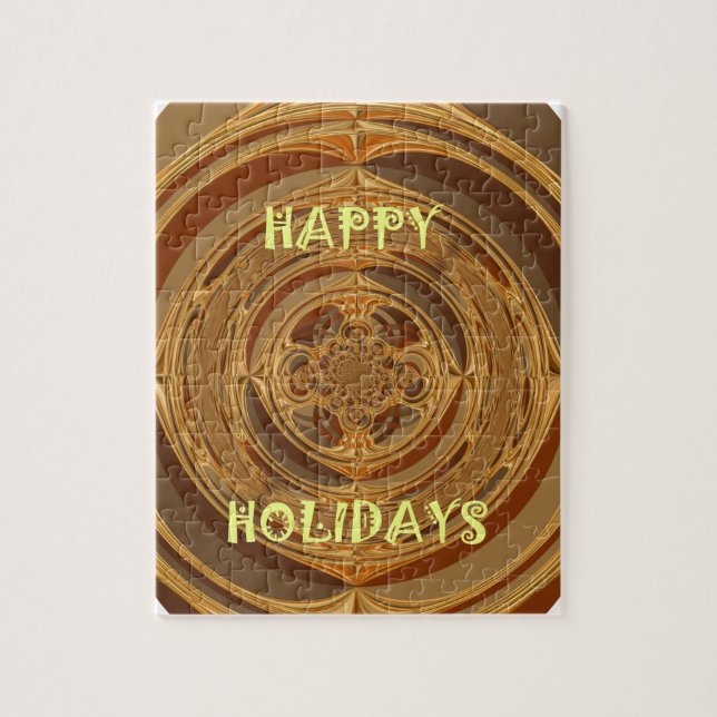 Happy Holidays Circle Art Print/Design Puzzle (Vertikal)