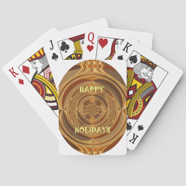Happy Holidays Circle Art Print/Design Spielkarten (Rückseite)