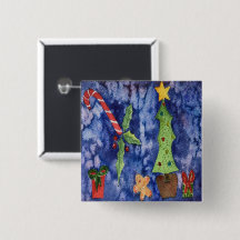 Happy Holidays Classic Christmas Icons Watercolor