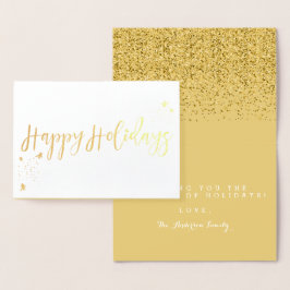 Happy Holidays Classic Typografy Design Folienkarte