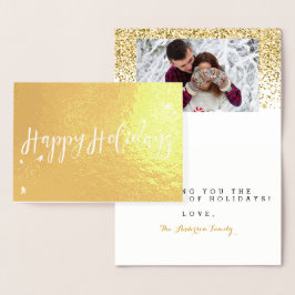Happy Holidays Classic Typografy Design Folienkarte
