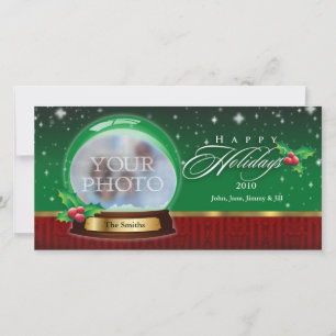 Happy Holidays Clear  Snow Globe Customizable Feiertagskarte