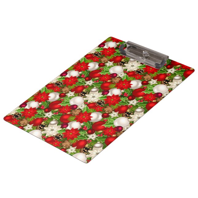 Happy Holidays Clipboard Klemmbrett (Schrägansicht)