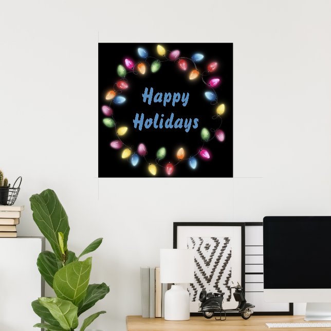 Happy Holidays Colorful & Festivals Weihnachten Li Poster (Heimbüro)