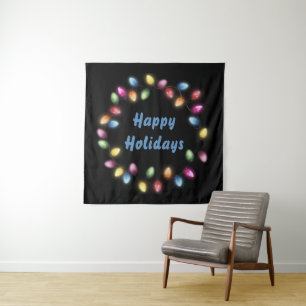 Happy Holidays Colorful & Festivals Weihnachten Li Wandteppich
