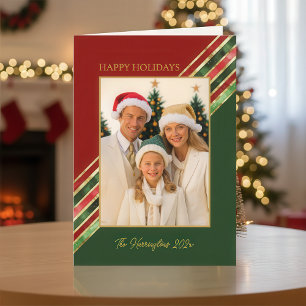 Happy Holidays Colorful Foto Weihnachten Karte