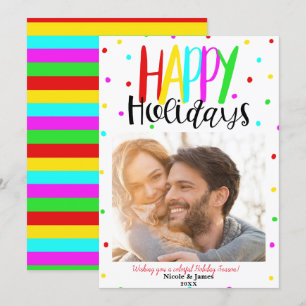 Happy Holidays Colorful Holiday Dots Foto Einladung