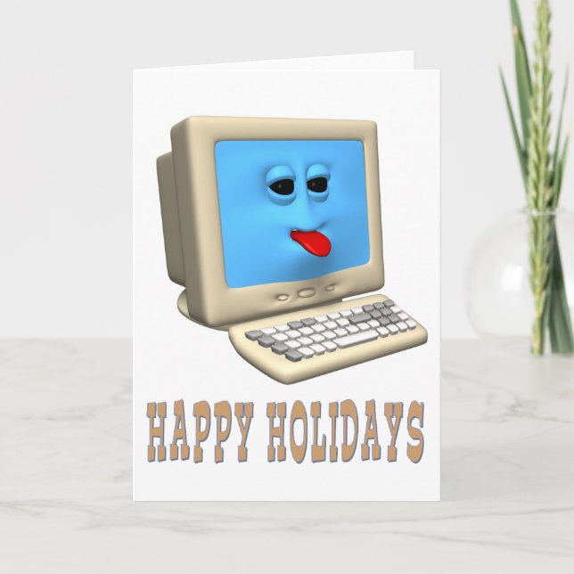 HAPPY HOLIDAYS COMPUTER GREETING GIFTS FEIERTAGSKARTE (Vorderseite)