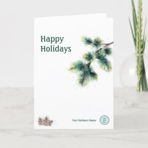 Happy Holidays Conifer your Business Name Logo Hol Feiertagskarte