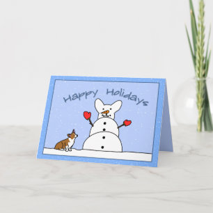 Happy Holidays Corgi Weihnachtskarte Feiertagskarte
