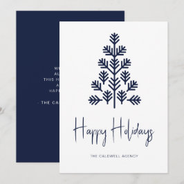 Happy Holidays Corporate Business Navy Urlaub Feiertagskarte