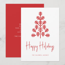 Happy Holidays Corporate Business Red Holiday Card Feiertagskarte