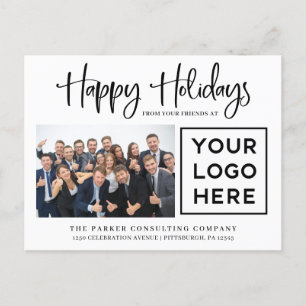 Happy Holidays Corporate Foto und Ihr Logo Feiertagspostkarte