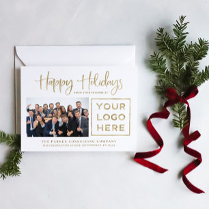 Happy Holidays Corporate Foto und Ihr Logo Feiertagspostkarte