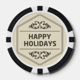 Happy Holidays Custom Background Pokerchips