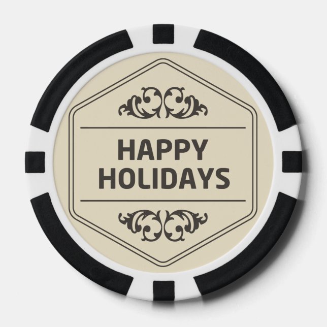 Happy Holidays Custom Background Pokerchips (Vorderseite)