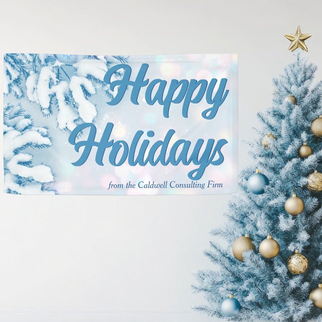 Happy Holidays Custom Beautiful Snowflake Party Banner (Von Creator hochgeladen)