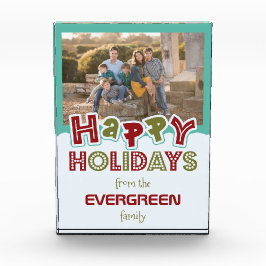 Happy Holidays Custom Foto & Name Foto Block