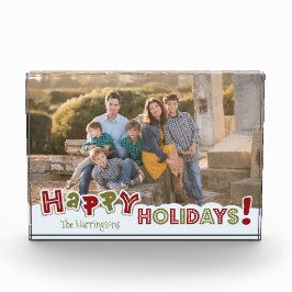 Happy Holidays Custom Foto & Name Foto Block