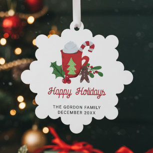 Happy Holidays Custom Hot Cocoa Schokolade Niedlic Ornament Karte