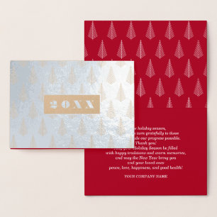 Happy Holidays Custom Year Luxus Real Foil Card Folienkarte