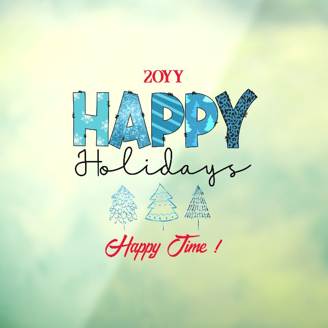 Happy Holidays Customize Fensteraufkleber (Blatt 3)