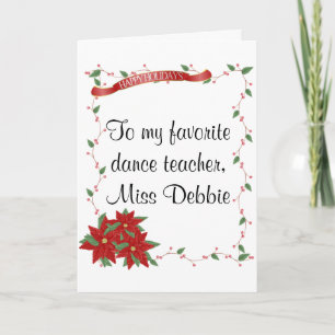 Happy Holidays Dance Teacher Card Feiertagskarte