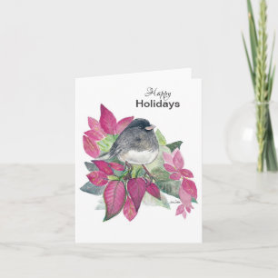 Happy Holidays Dark Mit Augen Junco Holiday Card Karte