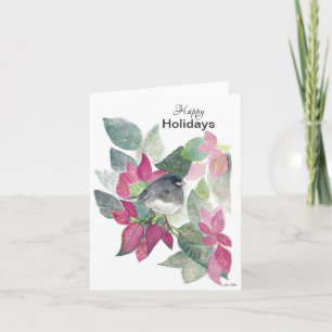 Happy Holidays Dark Mit Augen Junco Holiday Card Karte