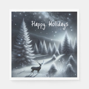 Happy Holidays Dee im Winterwald Serviette