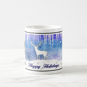 Happy Holidays Deer Scene Tasse