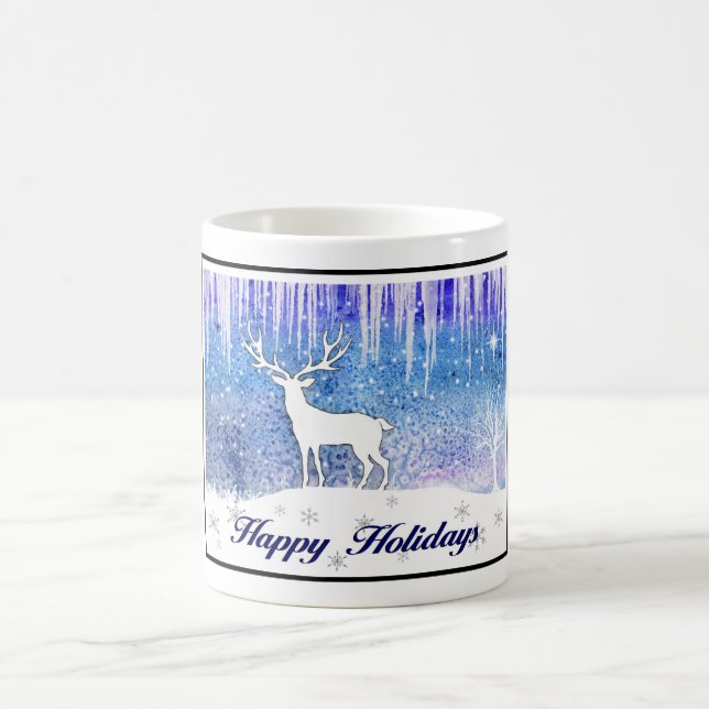 Happy Holidays Deer Scene Tasse (Mittel)