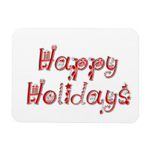 Happy Holidays Dekorierter Text Magnet