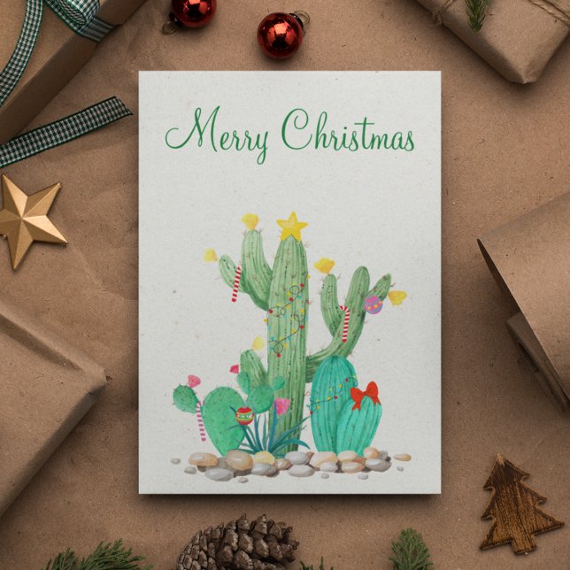 Happy Holidays Desert Cactus Southwest Feiertagskarte (Von Creator hochgeladen)