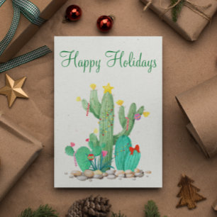Happy Holidays Desert Cactus Southwest Feiertagspostkarte