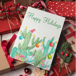 Happy Holidays Desert Cactus Southwest Feiertagspostkarte