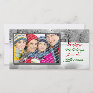 Happy Holidays Digital Foto Cards Winterlandschaft Feiertagskarte