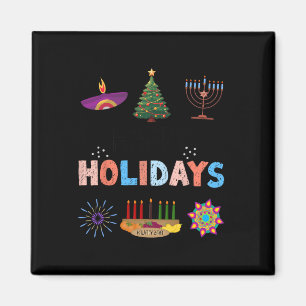 Happy Holidays Diwali Kwanzaa Hanukkah Weihnachten Magnet