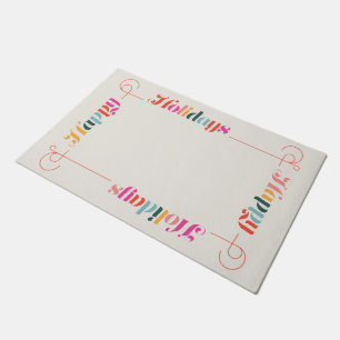 Happy Holidays Doormat Retro Weihnachtsmatte Fußmatte