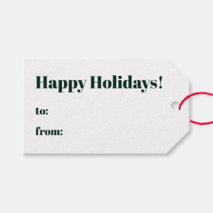 Happy Holidays dunkelgrün weiß bis von minimalisti Geschenkanhänger