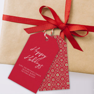 Happy Holidays Einfache Minimalistische Script-Sno Geschenkanhänger