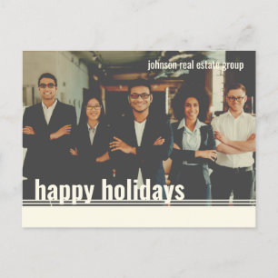 Happy Holidays Einfache moderne Linien Feiertagspostkarte