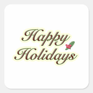 Happy Holidays Einfaches Text Quadratischer Aufkleber