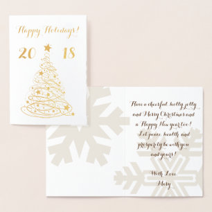 Happy Holidays elegant anpassbar Folienkarte