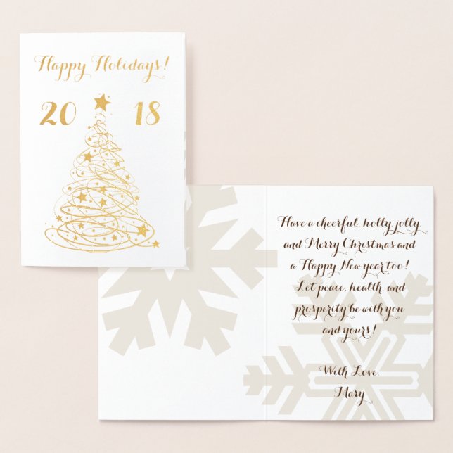 Happy Holidays elegant anpassbar Folienkarte (Anzeige)