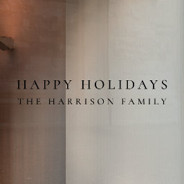 Happy Holidays | Elegant Classy Minimal Weihnachte Fensteraufkleber