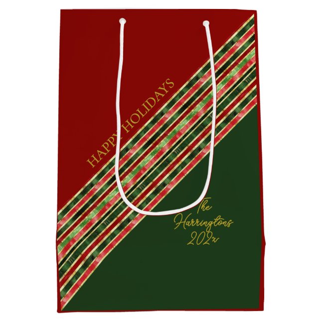 Happy Holidays Elegante Frische Pasta machen Mittlere Geschenktüte (Rückseite)