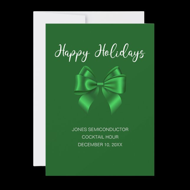 Happy Holidays Elegante Green Einladung (Von Creator hochgeladen)